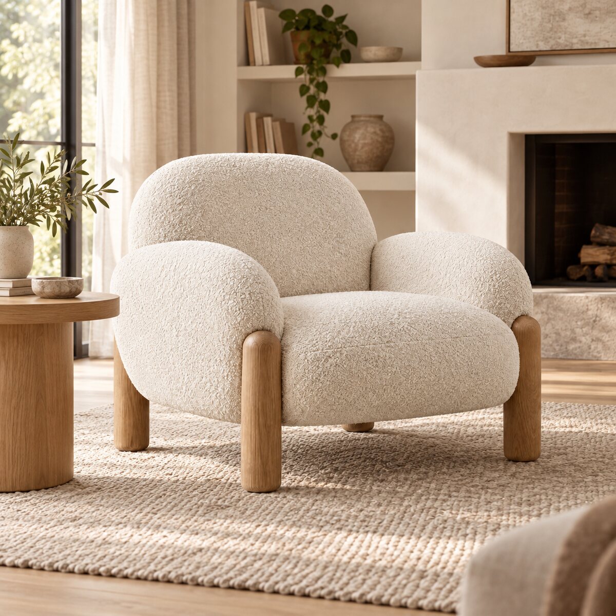 Linden Bouclé Lounge Chair