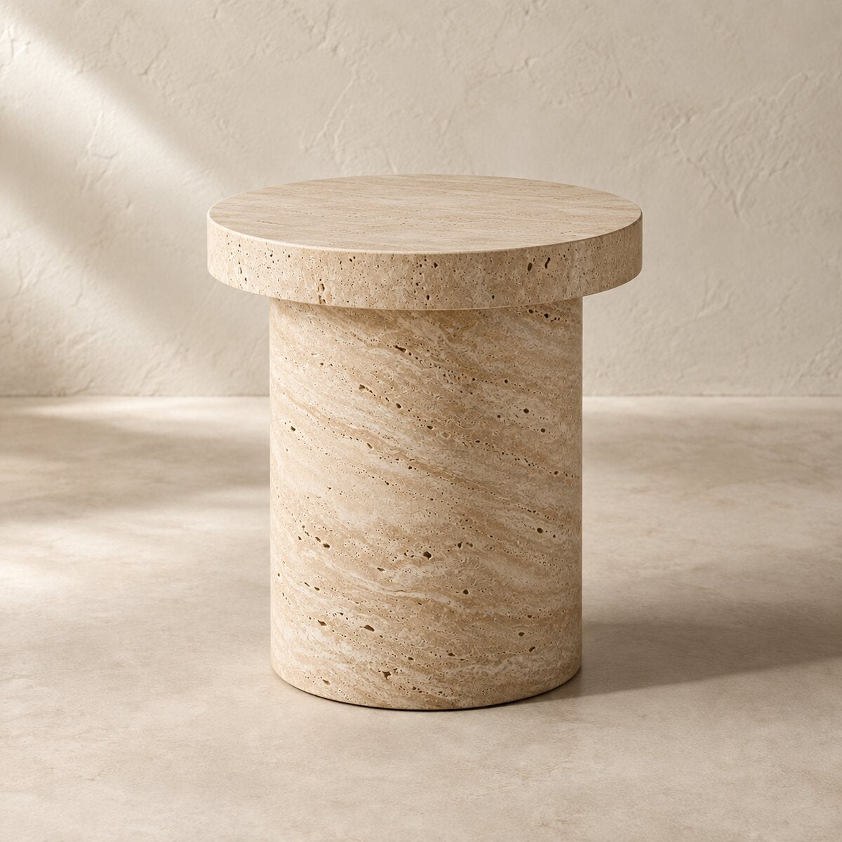 Haven Travertine Side Table