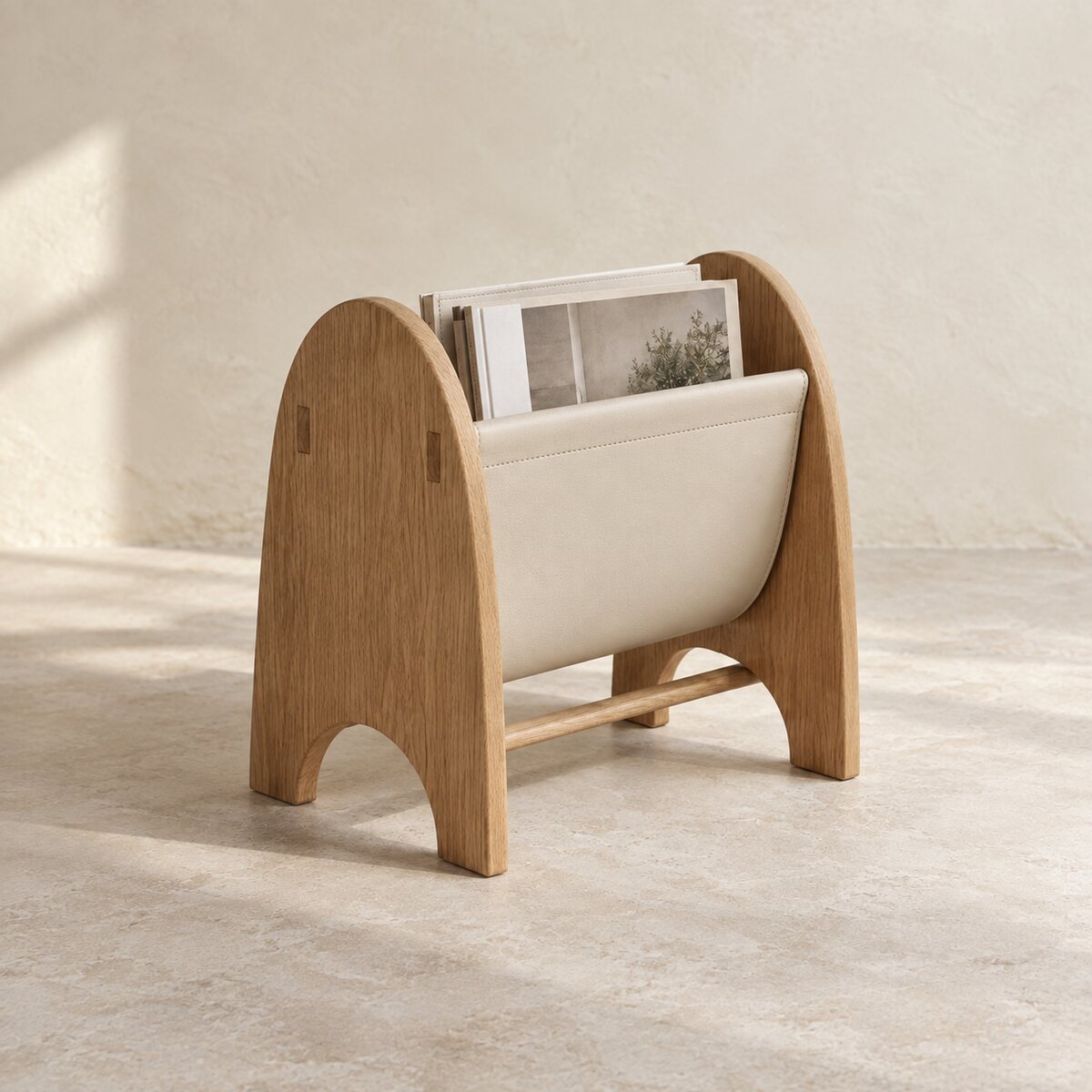 Cove Oak Magazine Rack