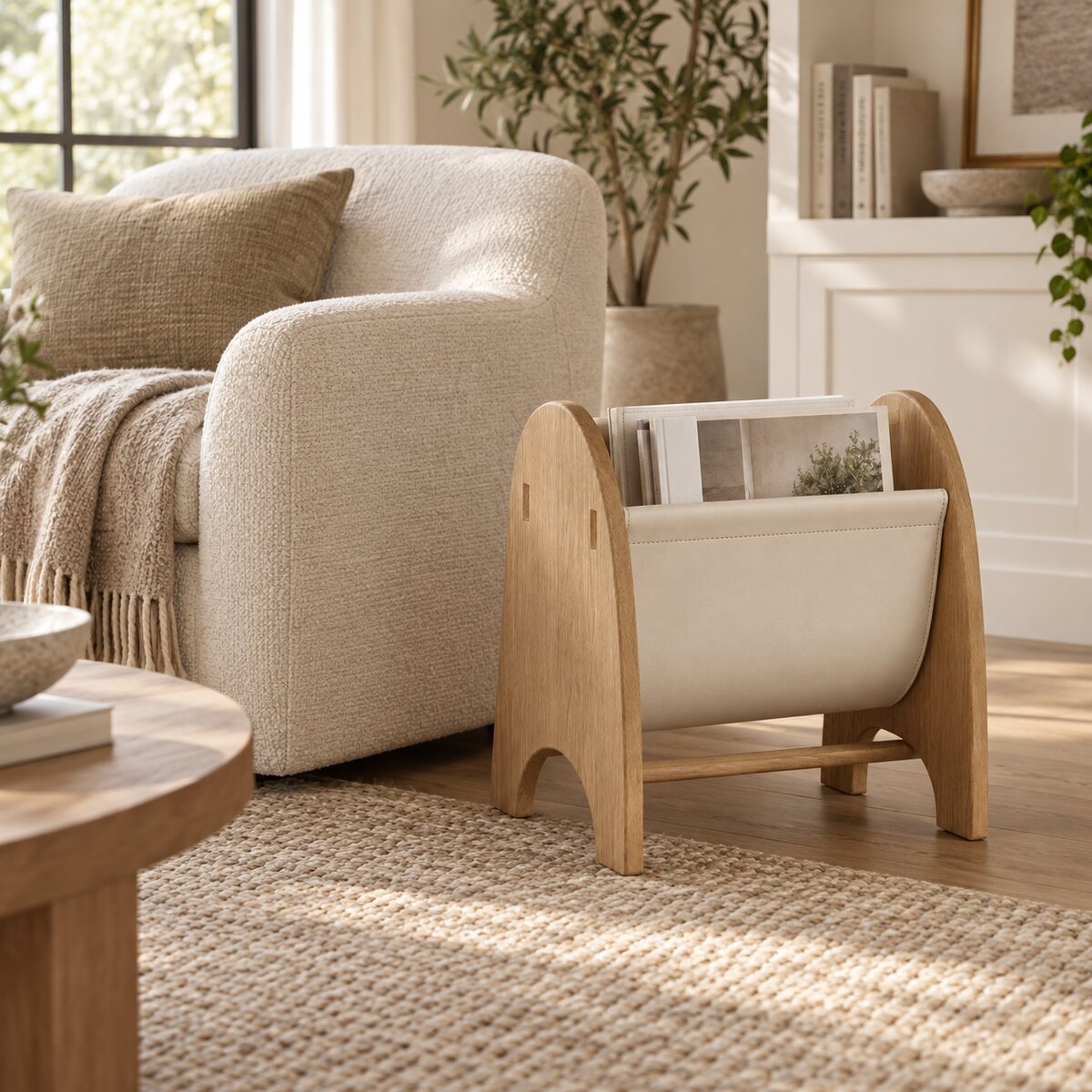 Cove Oak Magazine Rack