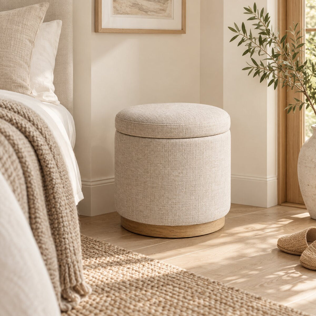 Elowen Linen Storage Stool