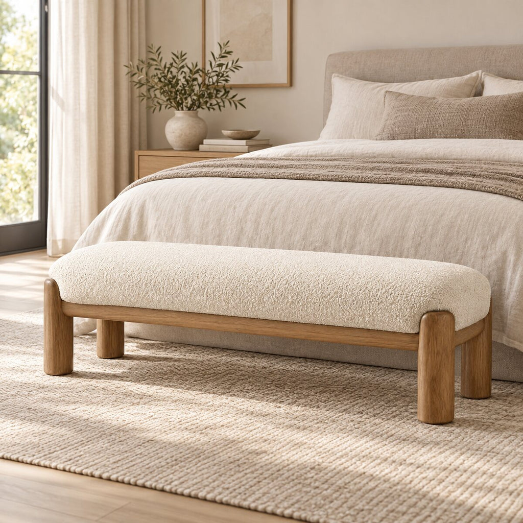 Rowan Bouclé Bedroom Bench